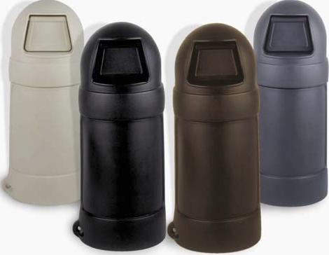 15 Gal Round Top Plastic Receptacle - Click Image to Close